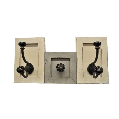 HTI-LINE Garderobe Senja Kleiderhaken Hakenleiste Vintage-Stil Used-Look Garderobenleiste