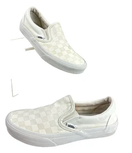 Vans Classics Asher karierte weiß auf weiß Damen-Slipper Freizeitschuhe Größe 6,5 - Bild 1 von 8