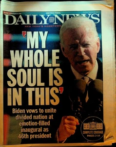 New York Daily News January 21 2021 Joe Biden Inauguration JA Happ - Picture 1 of 2