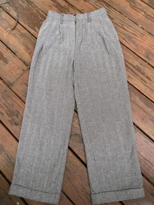 Pantalones Urban Outfitters Tweed Plisados Mezcla Lana Espiga talla 0 26 x 26 Foto 1 de 4