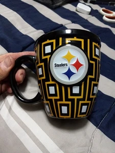 NFL Pittsburgh Steelers Ceramic Coffee Tea Cocoa Mug Cup 14 oz Steel Raised Logo - Picture 1 of 6