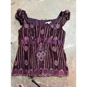 Vintage Top, 90s 00s Nanette Lapore, Purple, Silk - Picture 1 of 5