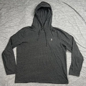 Polo Ralph Lauren Hoodie Herren Large grau leichter Langarm Pullover Pony - Bild 1 von 8