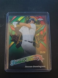 2025 Topps Chrome Baseball Jasson Dominguez Future Stars Gold /50 - Picture 1 of 3