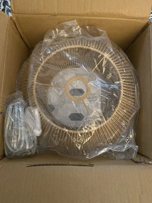 Rattan Pendant Light Fixture/ Chandelier Corded with Mounting - Image 1 of 4