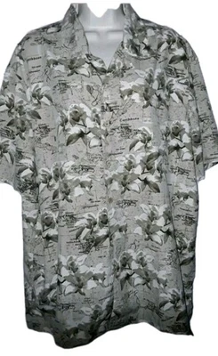 Trader Bay Carribean Button Up Shirt Mens Size L Brown Short Sleeve - Image 1 of 4