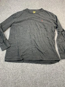 Camisa Polo Ralph Lauren Para Hombre Grande Gris Manga Larga Cuello Redondo - Imagen 1 de 16