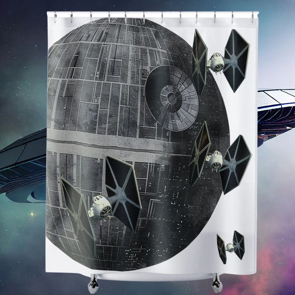 Cortina de Ducha Espacio Galáctico - Decoración de Baño de Ciencia Ficción, Regalo Inspirado en Star Wars, Foto 1 de 4
