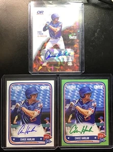 2024 Onyx Vintage On Card Autograph Chase Harlan Lot Of 3 Base Green /50 & /465 - Picture 1 of 2