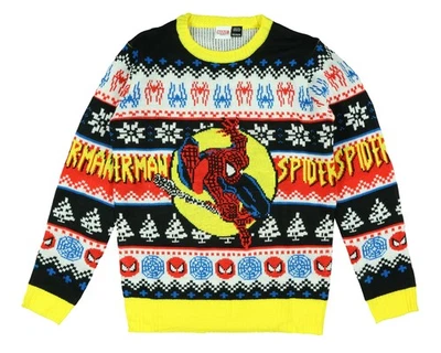 Marvel Men's Spider-Man Spidey Jump Adult Ugly Christmas Pullover Sweater - Image 1 of 3