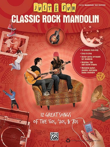 Classic Rock Mandolin Just for Fun Easy Tab Sheet Music Chords Songs Book - Image 1 of 1