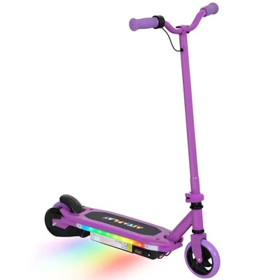 Electric Scooter Purple Metal PP PU 76L x 46W x 93H cm Kids 6-14 Lightbars 10kmh - Image 1 of 4