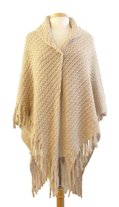 New Womens Warm Knit Beige Fringe Jacket by Accessory Street NIP #J51 - Picture 1 of 2