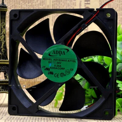 ADDA AD1224HX-A71GL 24V 0.24A 12025 12CM Chassis Cooling Industrial Fan - Image 1 of 4