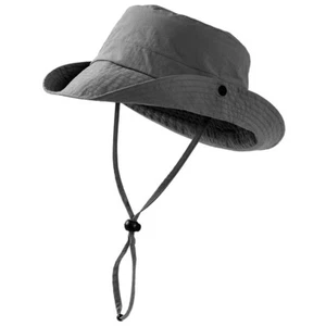 Herren Atmungsaktiv Breite Krempe Fischerhut mit Riemen Schnelltrocknend Sonnenhut Sommer Sonnenhut - Bild 1 von 16