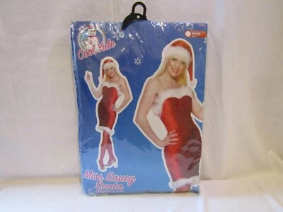 NEW MISS SAUCY SANTA OUTFIT INCLUDES DRESS & HAT SIZE 12-14. - Image 1 of 2