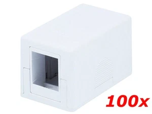 100 Pack - 1-Port Keystone Jack Surface Mount Box One Hole SMB Housing - White - Afbeelding 1 van 2