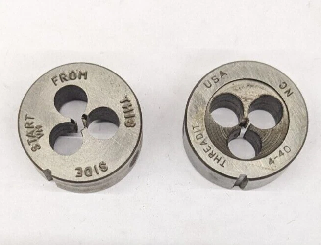 2 Threadit 4-40 NC Round Dies 1" OD Solid Die CS Carbon Steel USA - Image 1 of 1