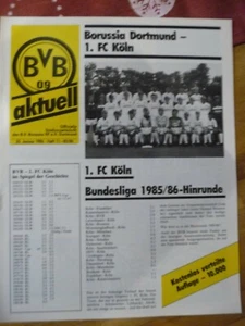 Stadionzeitung Borussia Dortmund - 1.FC Köln, BVB Aktuell, Heft 11-85/86 - Bild 1 von 1