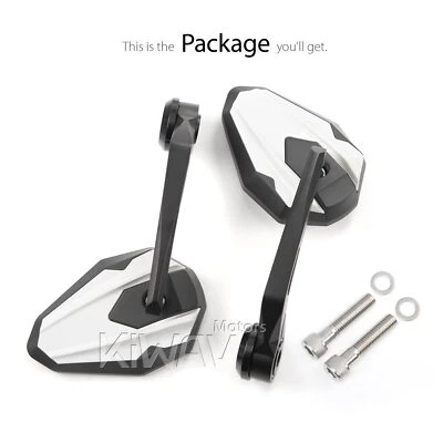 Par de espejos retrovisores de extremo de barra 4Rizz blanco M10 perno para BMW R 1250 R '18- R 1200 GS '12-'18 Foto 1 de 4