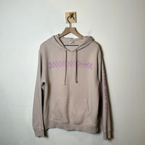Vans Womens Pale Pink Graphic Print Front and Sleeve Hoodie size L - Picture 1 of 10