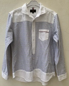 BEAMS WHITE SHIRT SIZE XL STRIPES LONG SLEEVE MADE IN JAPAN #C3 - Picture 1 of 6