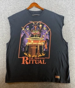 Steven Rhodes The Morning Ritual Coffee Demon Goat Grim Reapers Graphic T-Shirt - Picture 1 of 8