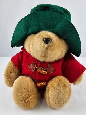 Eden Paddington Teddy Bear Macy's Plush Green Hat Red Coat - Image 1 of 3