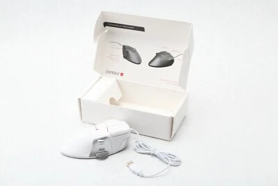 New Contour Design WHITE Perfit Mouse NonScroll Ergonomic USB PMO5-L-L Lg Left - Image 1 of 4
