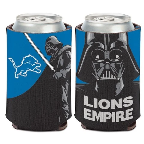 DETROIT LIONS DARTH VADER 2 SIDED CAN BOTTLE COOZIE COOLER KOOZIE Cover