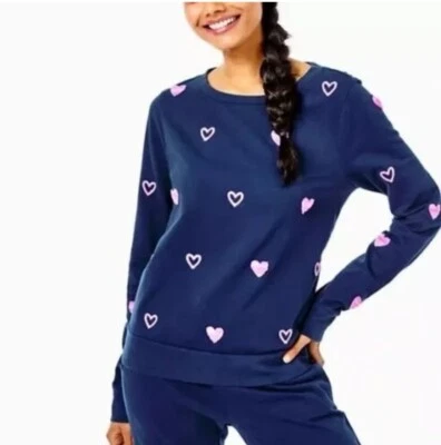 Sudadera Lilly Pulitzer Azul Marino Rami Corazón Bordado Top Pullover Talla M Nueva con Etiquetas 🌻 Foto 1 de 4