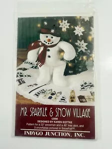 Mr. Sparkle & Snow Village Pattern-Tree Skirt, Plush Snowman & Ornaments UNCUT - Picture 1 of 3