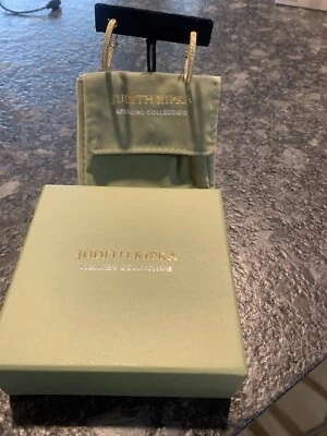 JUDITH RIPKA STERLING SILVER INSIDE & OUTSIDE CZ OMEGA HOOP CLIP ON EARRINGS - Image 1 of 4