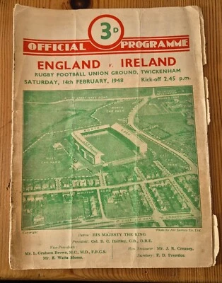 1948  England V Ireland - 1st Irish Grand Slam - Image 1 of 2
