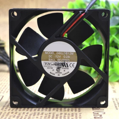For AVC D8025B12M 80*80*25mm 12V 0.20A Double Ball Chassis Cooling Fan 2pin - Image 1 of 4