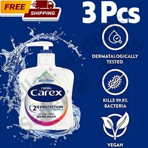 3 x Cussons Carex 2 Hour Protection Antibacterial Moisture Hand Wash 250ml - Picture 1 of 8