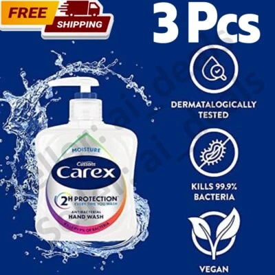 3 x Cussons Carex 2 Hour Protection Antibacterial Moisture Hand Wash 250ml - Image 1 of 4
