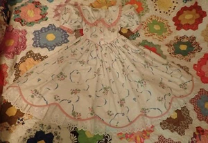 VTG 80s Daisy Kingdom Floral Dress Tie Waist Puff Sleeve FullSkirt Petticoat 5/6 - Picture 1 of 6