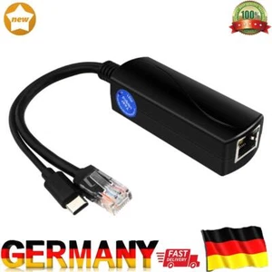PoE 48V To USB-C 5V/4A Output Adaptive 10/100/1000Mbps Type C PoE Splitter 5V/4A - Bild 1 von 13