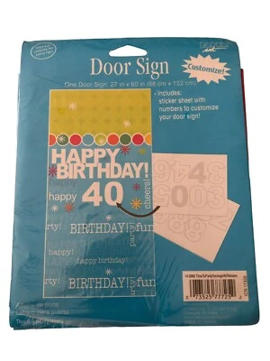 Paper Arts Happy Birthday customizeable Door Sign 27” X 60” 30th  40th 50th + - Image 1 of 3