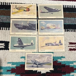 1941 Tydol Flying A Gasoline & Veedol Motor Oil Vintage Airplane Card lot of 7 - Picture 1 of 12