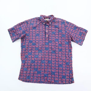 Polo pop over vintage Reyn Spooner uomo media farfalle blu rosso cotone - Foto 1 di 7