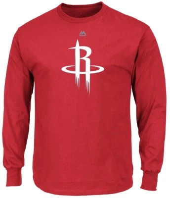 Camiseta de manga larga Houston Rockets para hombre roja con logotipo majestuoso 2  Foto 1 de 4