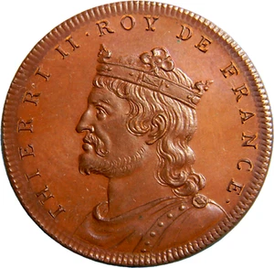Francia 1830-48 Restrike Reyes Franceses Medalla #20 Thierri II (03556) - Imagen 1 de 2