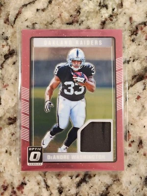 DeAndre Washington 2016 Optic Rookie Threads Pink Jersey DRT Raiders RC - Image 1 of 2
