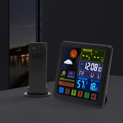 Black Wireless Digital Indoor Outdoor Weather Station+3 Channel, Touch Screen. - Image 1 of 4