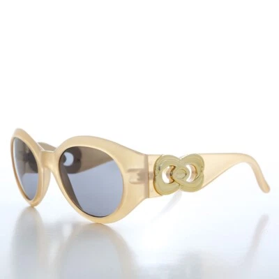 Pearl White Sophisticated Round Women's Sunglasses - Swans - Image 1 of 3