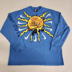 Nike Air Mens Large Blazing Shining Sun Nike Logos Just Do It Long Sleeve Shirt - Picture 1 of 17