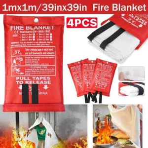 1/4PACK FIRE BLANKET Fiberglass Hero Emergency Home Retardant Prepared 40''x40'' - Picture 1 of 15