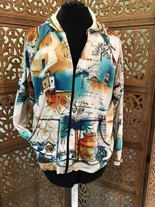 Chico's Sz 3 Soft Cotton Knit XL Zip-Up Hoodie Sweater Jacket - Picture 1 of 6